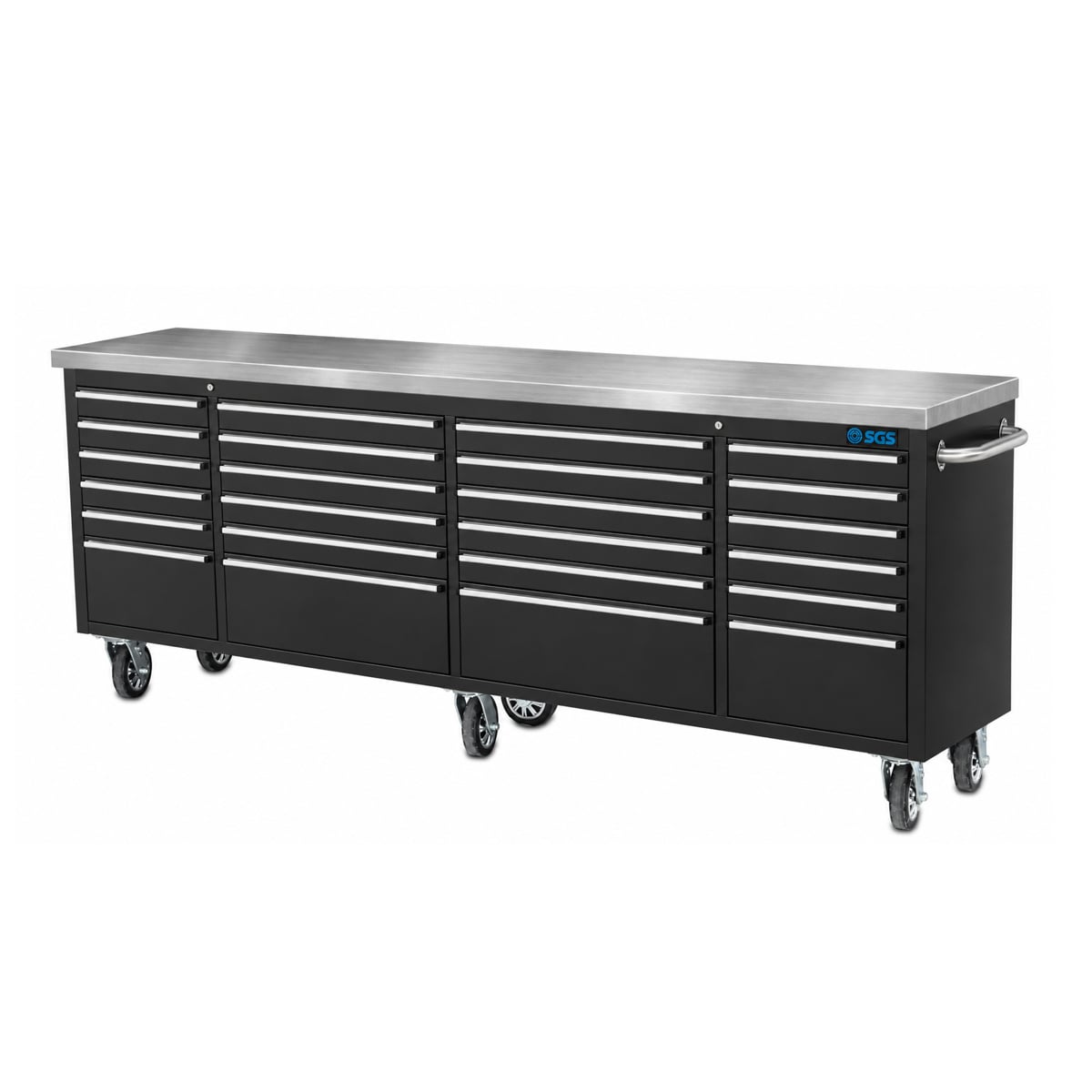 SGS 96in Black 24 Drawer Mobile Workbench & Heavy Duty Tool Chest
